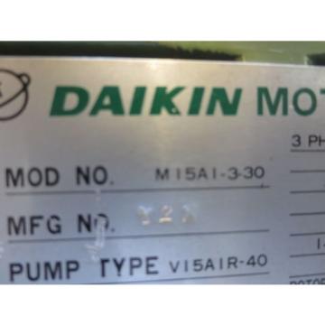 DAIKIN Kazakhstan  3 PHASE INDUCTION MOTOR M15A1-3-30 PUMP V15A1R-40 CNC