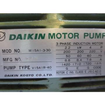 DAIKIN Kazakhstan  3 PHASE INDUCTION MOTOR M15A1-3-30 PUMP V15A1R-40 CNC