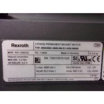 Rexroth Guadeloupe  MSK050C-0600-NN-S1-UG0-NNNN 3 Phase Servo Motor MOT4038