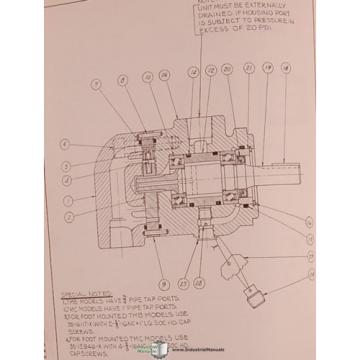 Denison St. Lucia  600, 700 800 Series, Vane Type Pump Motor Service Manual 1964