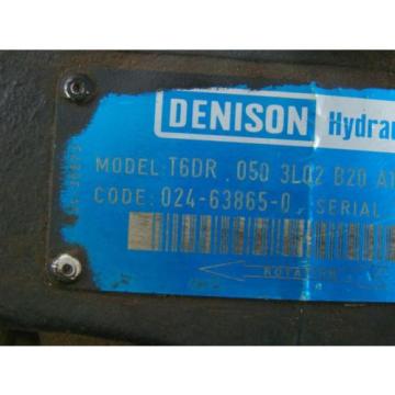 DENISON Lebanon  HYDRAULIC PUMP  1 1/2#034; SHAFT MODEL T6DR 050 3L02 B20 A1