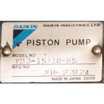 NEW Gambia  DAIKIN VD3-15AIR-95 PISTON PUMP w/M15A1-2-90 INDUCTION MOTOR **MAKE OFFER**