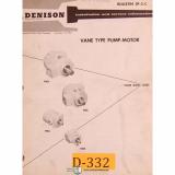 Denison St. Lucia  600, 700 800 Series, Vane Type Pump Motor Service Manual 1964